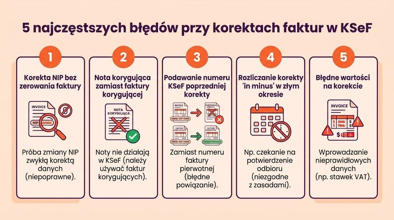 najczestsze bledy przy korygowaniu faktur w ksef